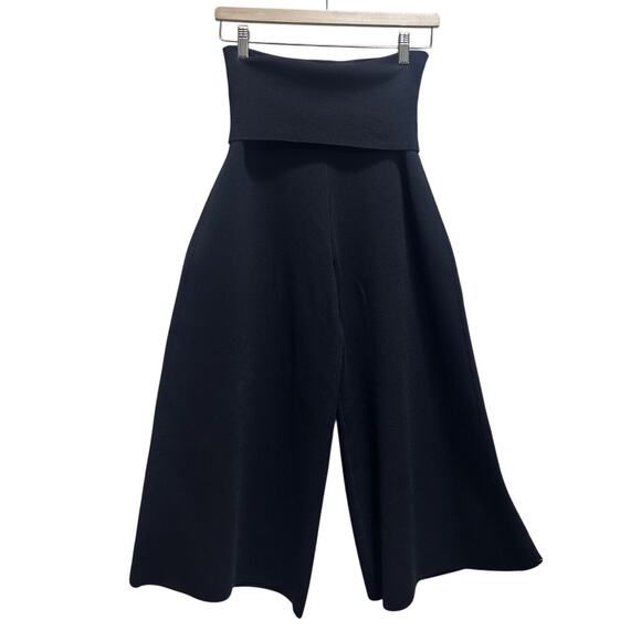 M.M. LAFLEUR The Rogala Stretch Culotte Jardigan Knit Pants S Wide Leg Crop Blk - Picture 1 of 9